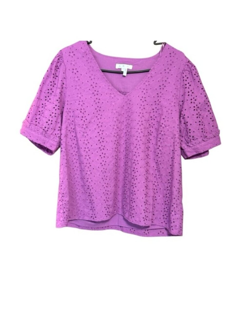 Purple Eyelet Women's Top